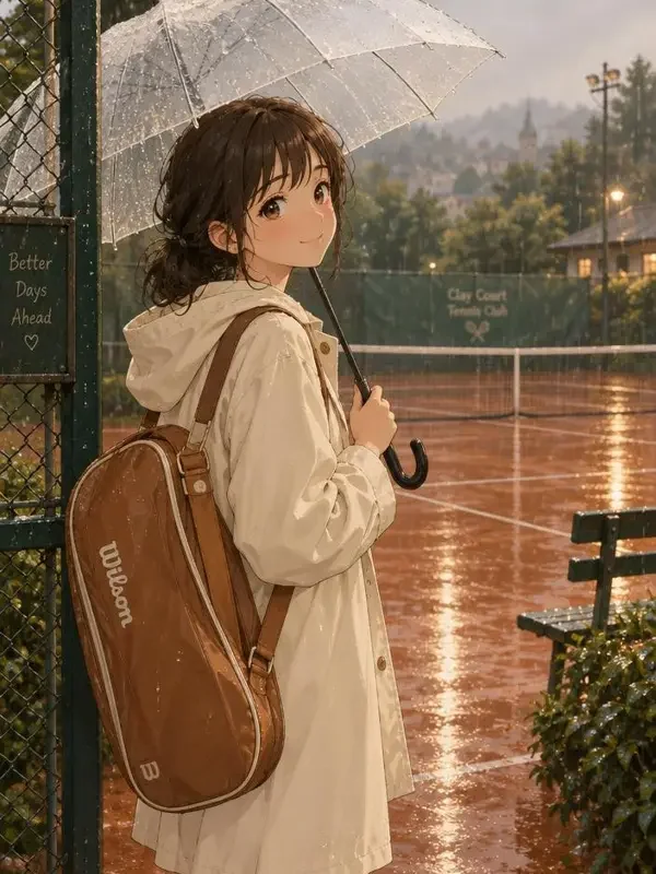 雨中的网球少女动漫封面图
